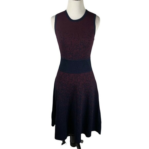 Ann Taylor Women's S Small Fit & Flare Knit Dress Ombre Slimming Sleeveless - Picture 1 of 8